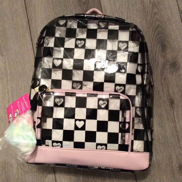 betsey johnson clear backpack